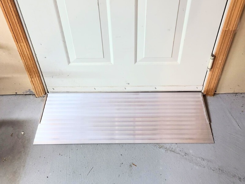 Aluminum Ramp outside of a door