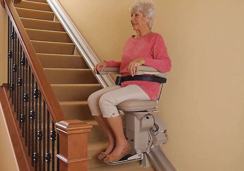 Woman on Bruno Elite stairlift