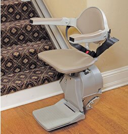 Bruno Elan stair lift at bottom of stairs