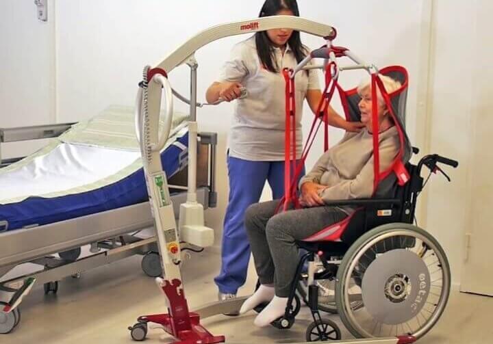 caregiver and patient using a smart 150